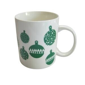 STARBUCKS Holiday Christmas Mug White Green Ornaments 2016 Coffee Winter
